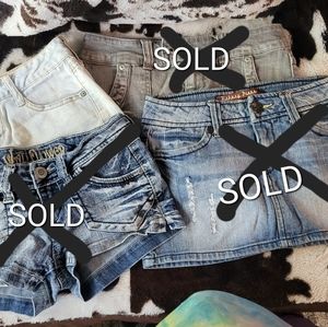 Lot of Size 0 Jean shorts and mini skirt